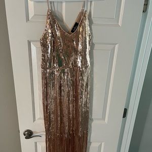 Lulus rose gold cocktail dress, only worn once. Size Medium
